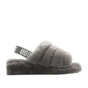 NEW UGG women's fluff yeah slingback slippers in gray